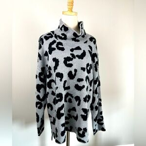 DKNY leopard print woman’s long sleeve pullover sweater